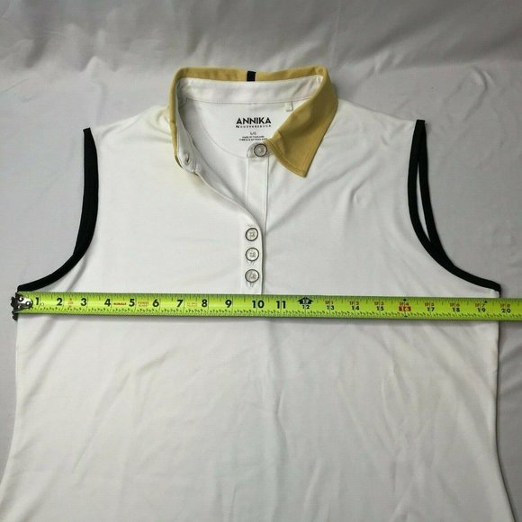 ANNIKA by Cutter and Buck Golf Tennis Polo Shirt, White, Size Women's Large - Picture 7 of 12